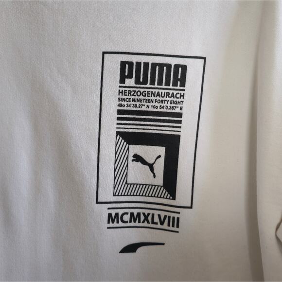 Men's Puma German Logo Tower White Crew T-Shirt Size Medium - Picture 4 of 12